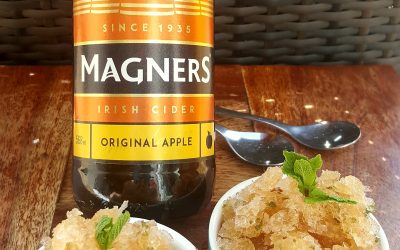Magners granita with mint and pink peppercorns